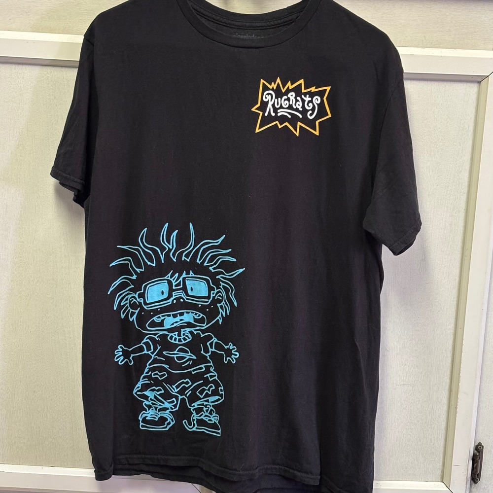 Nickelodeon Rugrats Reptar Chuckie T Shirt Black Graphic Tee L